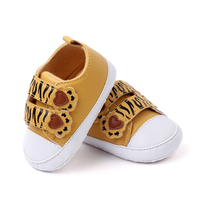 Baby / Toddler Cartoon Footprints Velcro Prewalker Shoes Yellow big image 4
