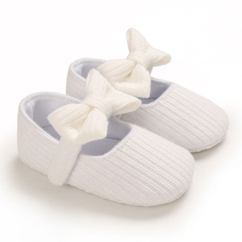 Baby / Toddler Girl Adorable Bowknot Decor Solid Velcro Princess Shoes White big image 1
