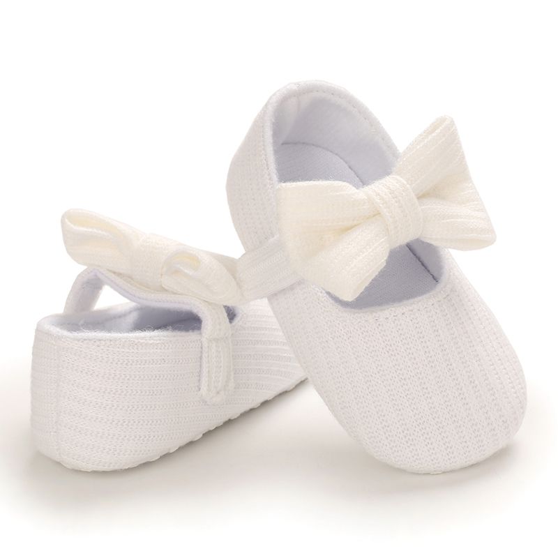 Baby / Toddler Girl Adorable Bowknot Decor Solid Velcro Princess Shoes White big image 3