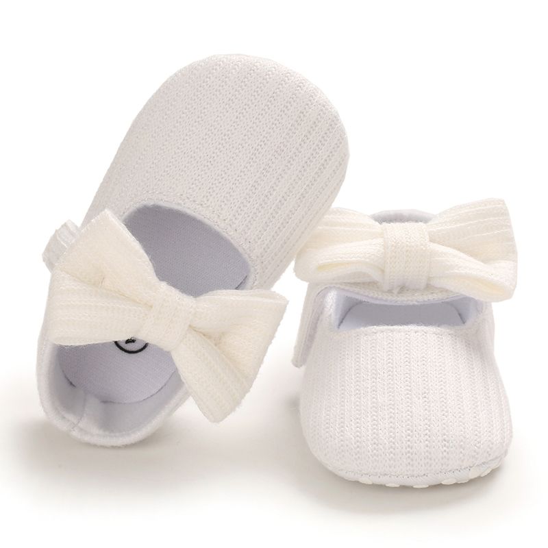 Baby / Toddler Girl Adorable Bowknot Decor Solid Velcro Princess Shoes White big image 4