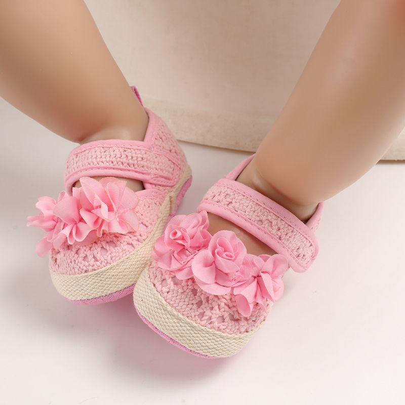 Baby / Toddler Floral Decor Braided Prewalker Shoes Pink