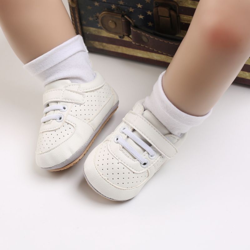 حذاء أبيض للرضع / طفل صغير يسمح بمرور الهواء أبيض big image 2