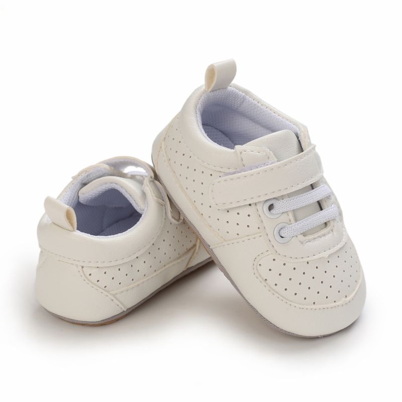 حذاء أبيض للرضع / طفل صغير يسمح بمرور الهواء أبيض big image 3