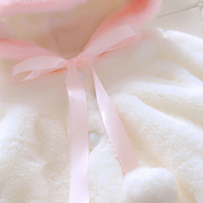 الصلبة مقنعين الأرنب 3D معطف الديكور الأذن أبيض