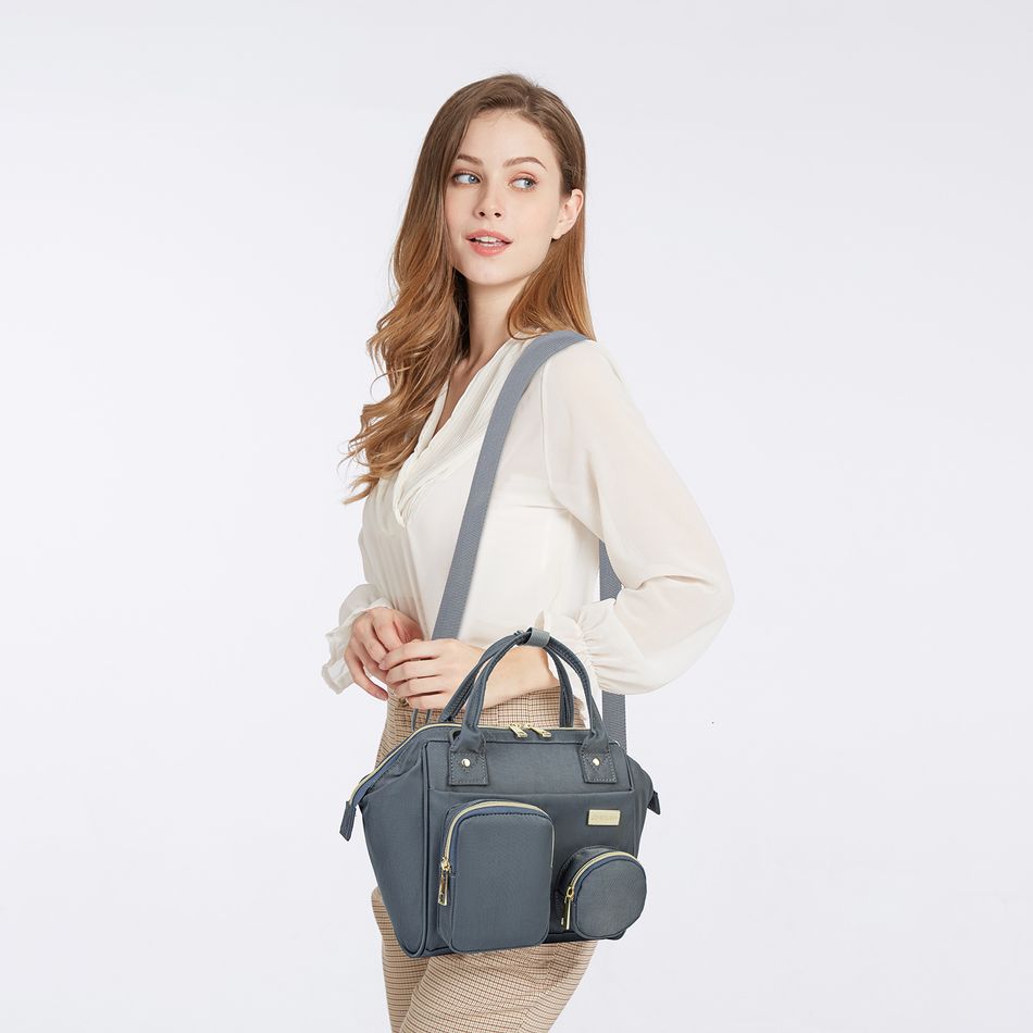 حقيبة الأم ذات سعة كبيرة حقيبة الأم وحقيبة الطفل قطري اللون الرمادي