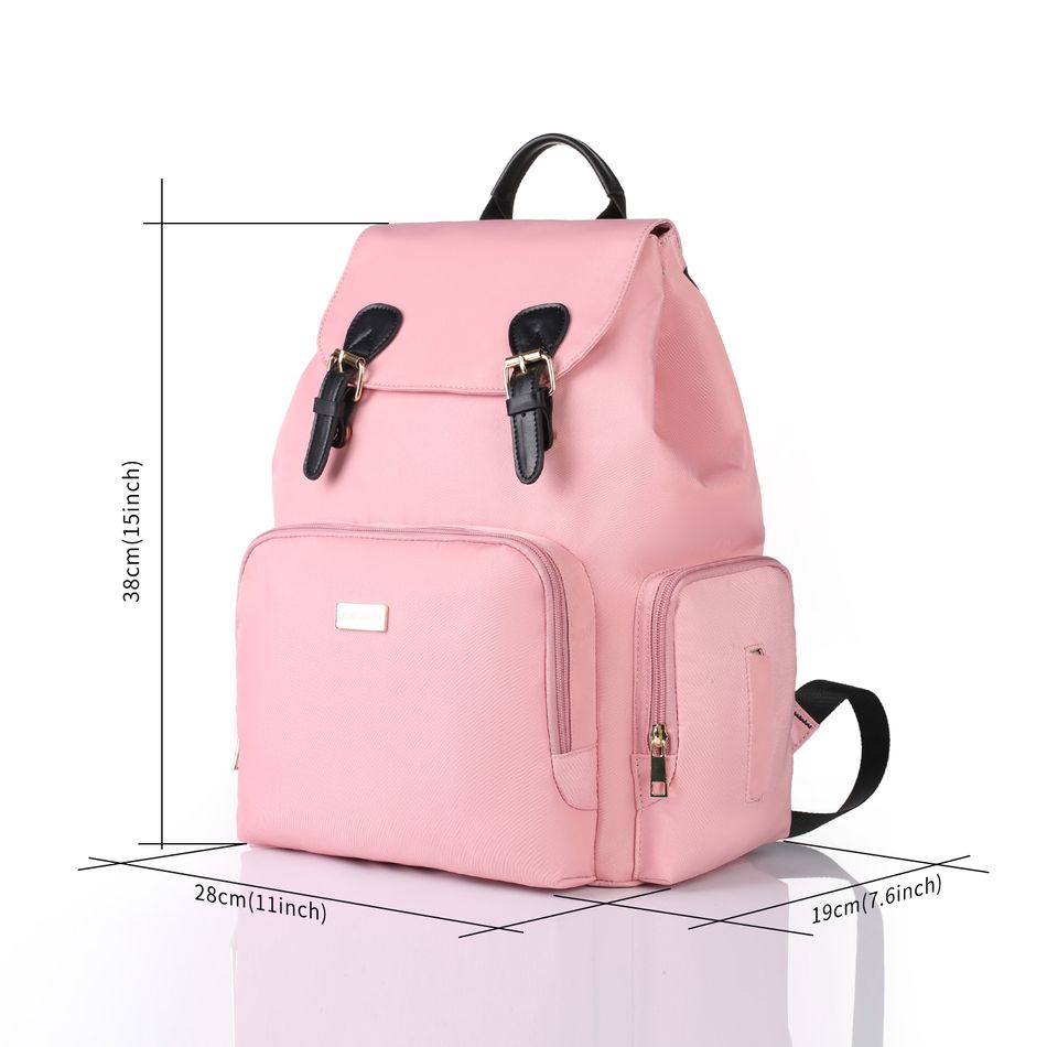 Saco de fraldas 100% algodão mochila grande capacidade multifunções impermeável para mamãe mochila de maternidade mochila de viagem para bebê trocador de fraldas Rosa big image 5