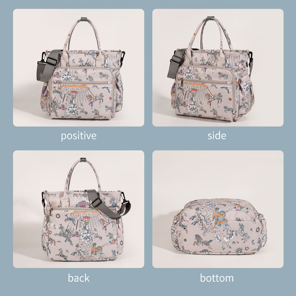 Animal Pattern Diaper Bag Tote Waterproof Large Capacity Satchel Travel Diaper Tote with Stroller Straps Color-B big image 3