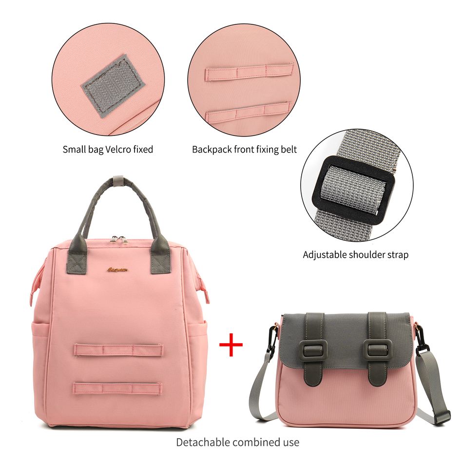 Diaper Bag Backpack Multifunction Waterproof Large Capacity Mom Bag Travel Diaper Backpack with Stroller Straps Pink big image 4