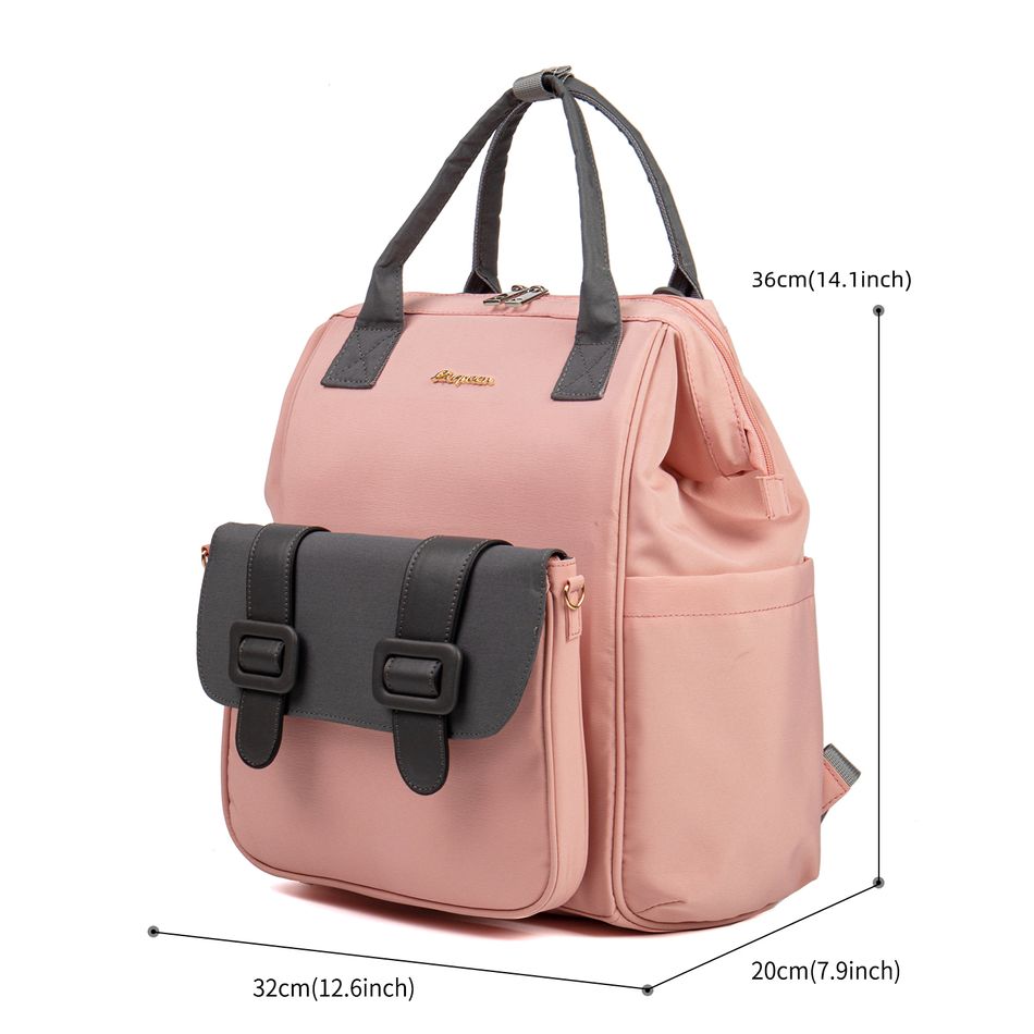 Diaper Bag Backpack Multifunction Waterproof Large Capacity Mom Bag Travel Diaper Backpack with Stroller Straps Pink big image 5