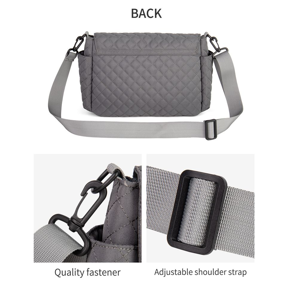 Diaper Bag Tote Multifunction Waterproof Large Capacity Quilted Mom Bag Travel Diaper Tote with Stroller Straps Dark Grey big image 4