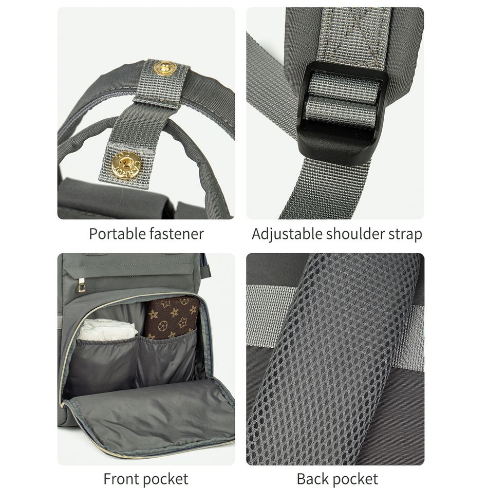 Diaper Bag Backpack Mom Bag Multifunction Waterproof Large Capacity Maternity Back Pack with Stroller Straps Dark Grey big image 8