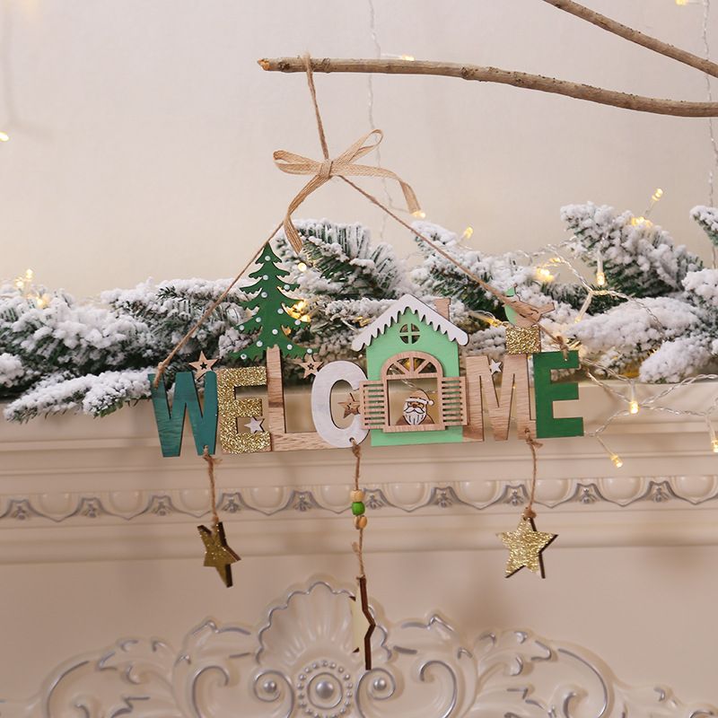 Christmas Welcome Design Doorplate Tree Decoration  White