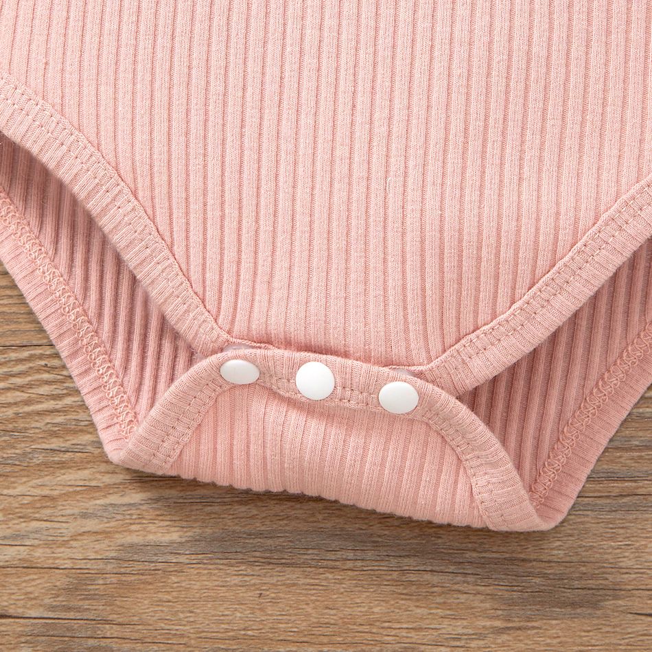 2 unidades Bebé Menina Extremidades franzidas Bonito Manga comprida Conjunto para bebé Rosa big image 2