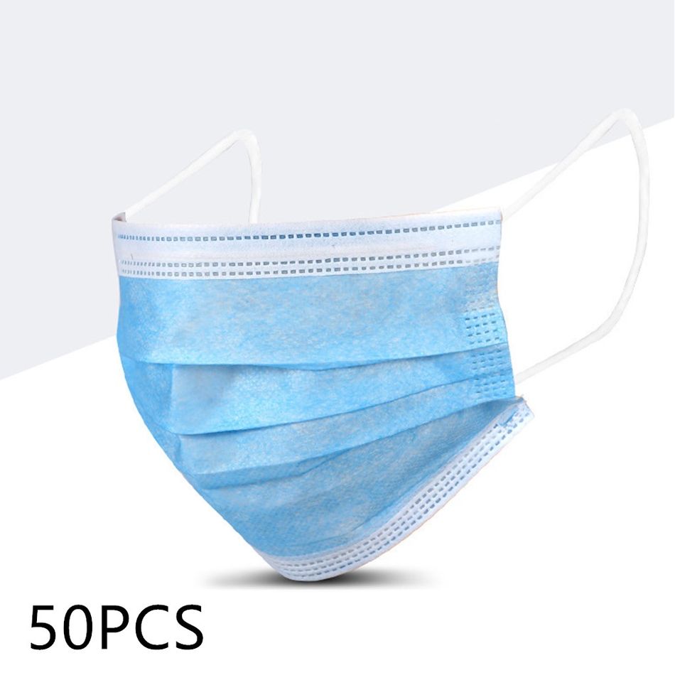 50Pcs Disposable 3-Layer Masks, Anti Dust Breathable Disposable Earloop Mouth Face Mask Multi-color