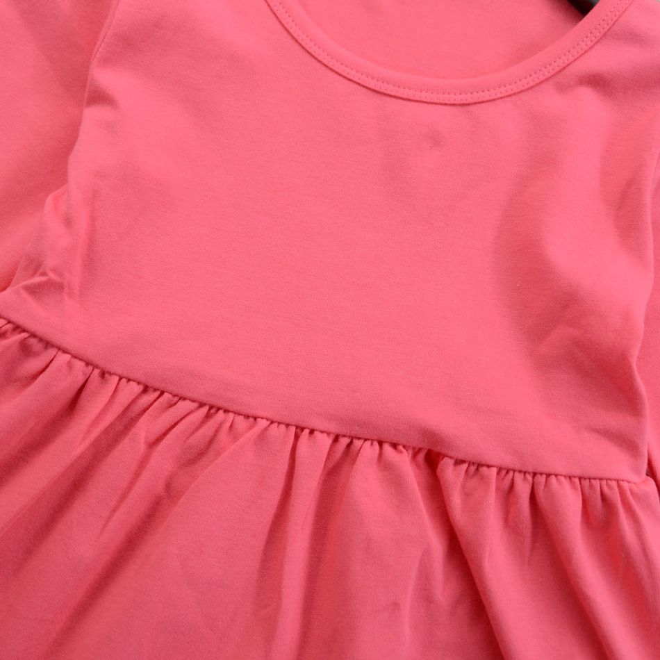 2 unidades Criança Menina Extremidades franzidas Bonito conjuntos de camisetas Rosa big image 5