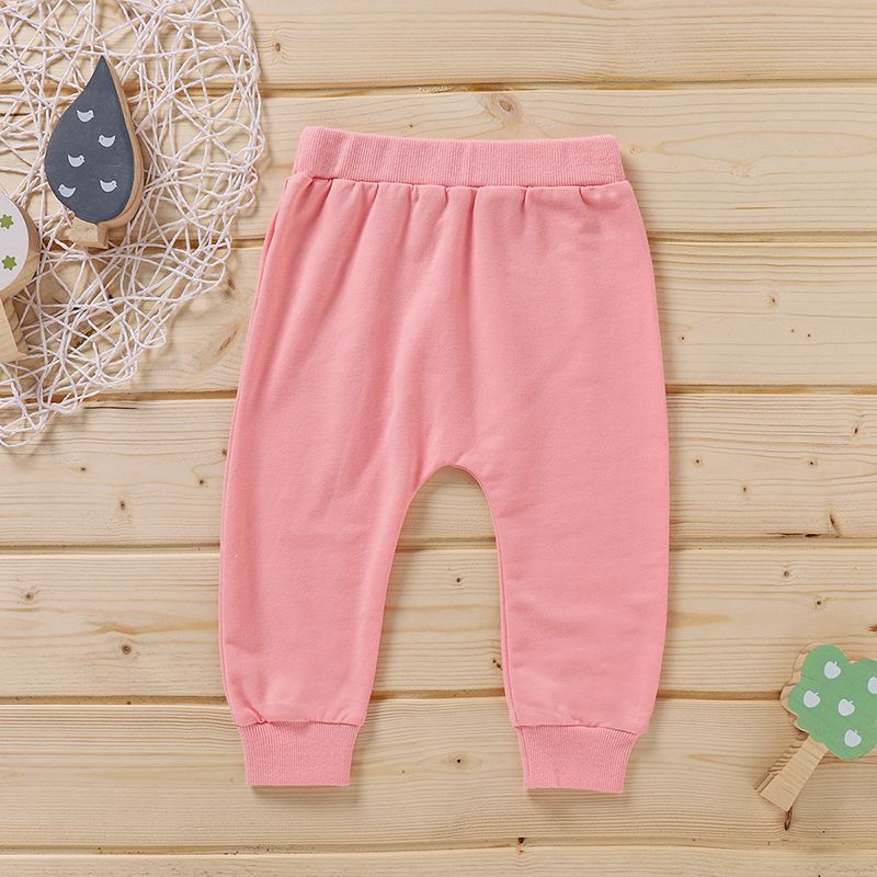 Solid Baby Casual Pants Harem Pants Pink