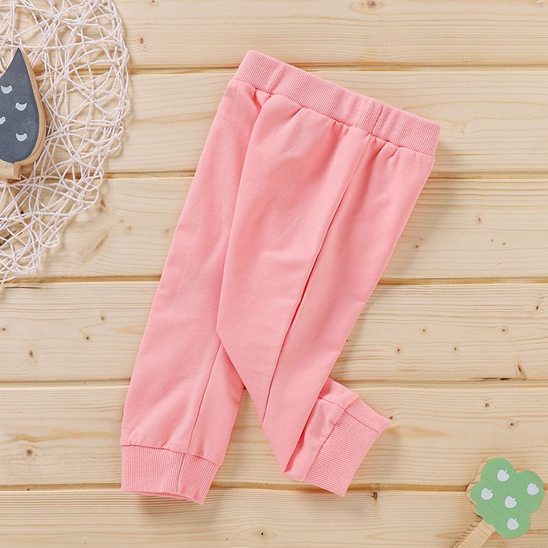 Solid Baby Casual Pants Harem Pants Pink big image 2