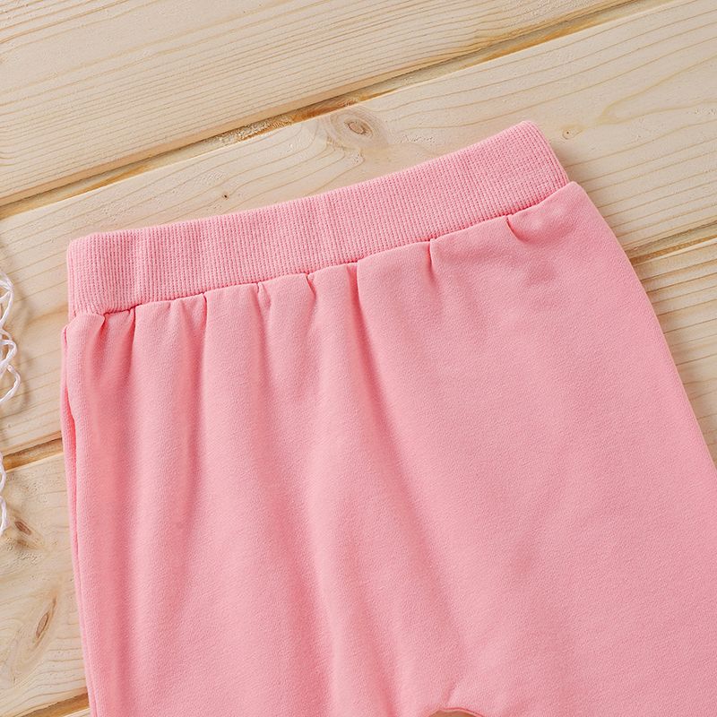 Solid Baby Casual Pants Harem Pants Pink big image 3