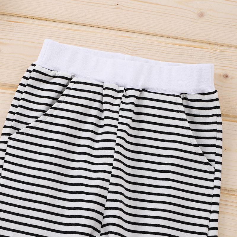 stripe impressão emenda do bebê calças casuais harem pants Branco big image 3
