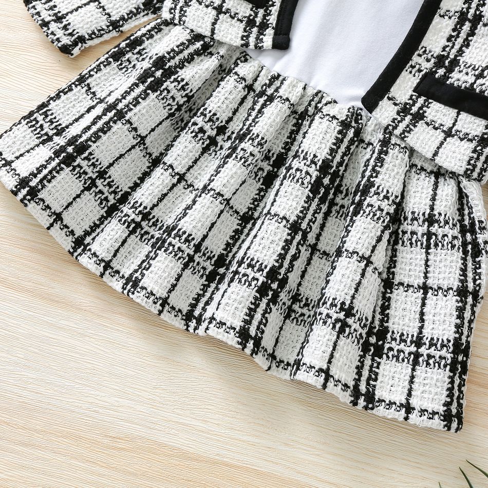 2 pièces Enfant en bas âge Fille Couture de tissus Classique Costume jupe Noir/ Blanc big image 8