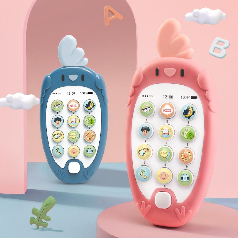 Cartoon Phone Kid Cellphone Telephone Educational Learning Toys Music Baby Infant Teether Phone Baby Gift Bilingual teaching Toy (Language: Chinese and English) Pink big image 6