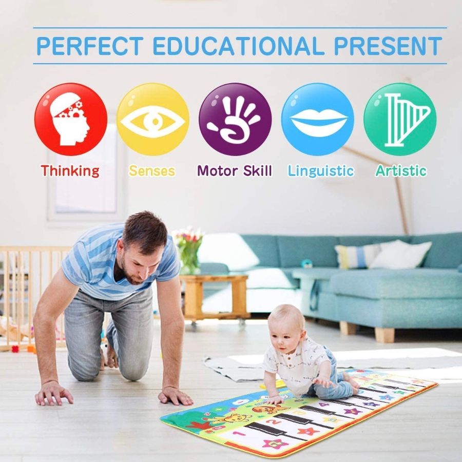 Music Piano Keyboard Dance Mat Playmat Large Size Multi-function Baby Dance Blanket Educational Toy Gift Multi-color big image 3