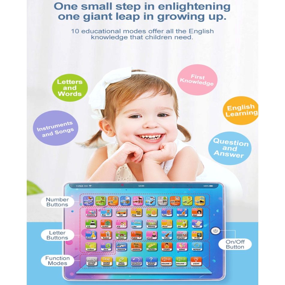 toque tablet criança laptop brinquedo educacional Azul big image 2