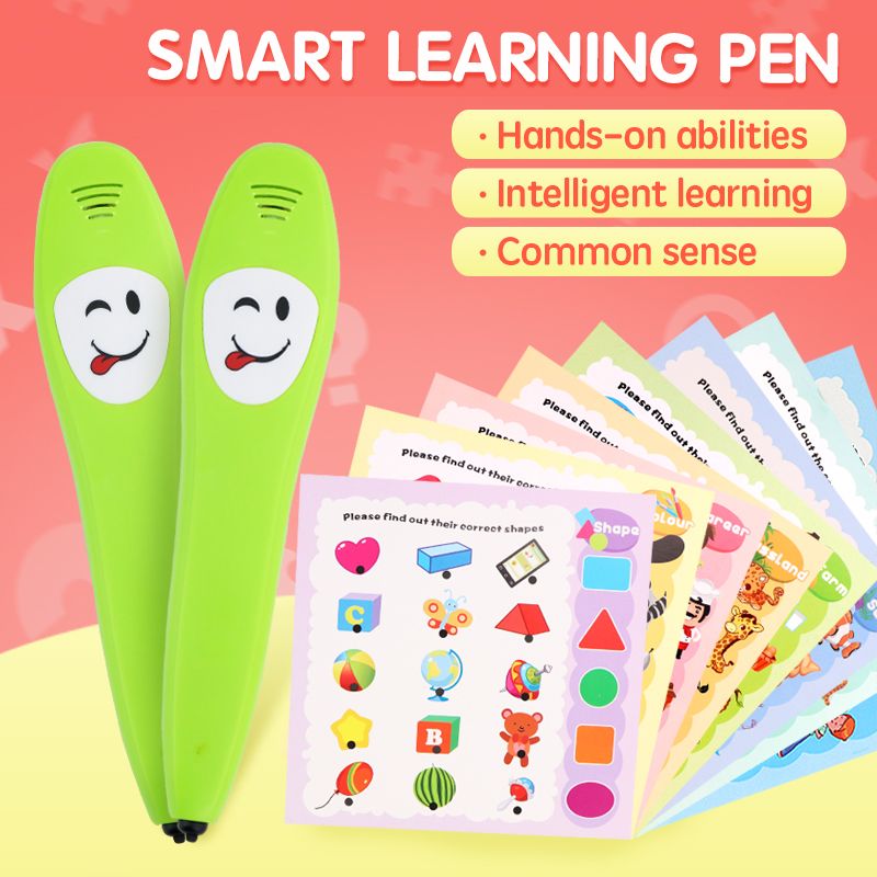 Voice Learning Book With Interactive Pen Educational Toys Kids Click Read Book Pen With 12pcs Card Learning Educational Toy with Electronic Pen Multi-color big image 2