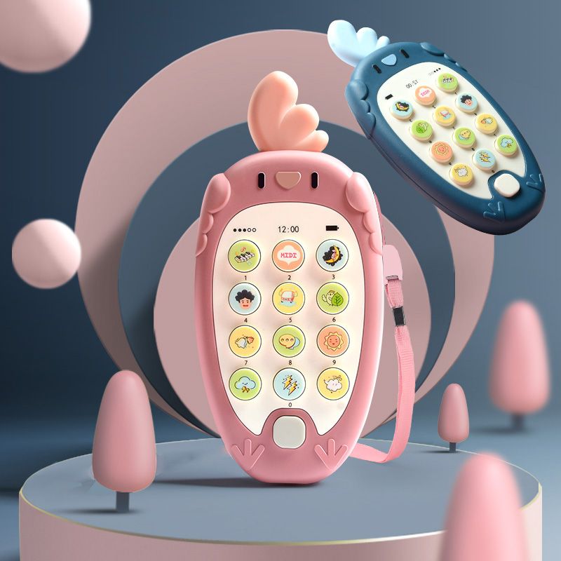 Cartoon Phone Kid Cellphone Telephone Educational Learning Toys Music Baby Infant Teether Phone Baby Gift Bilingual teaching Toy (Language: Chinese and English) Pink big image 7