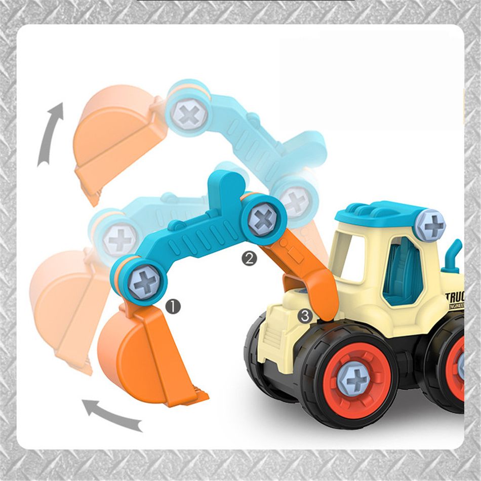 4-pack Engineering Vehicles Toys For Boys Trucks Car Stem Construction Building Set Educational Engineering Vehicle Car Toys Multi-color big image 4