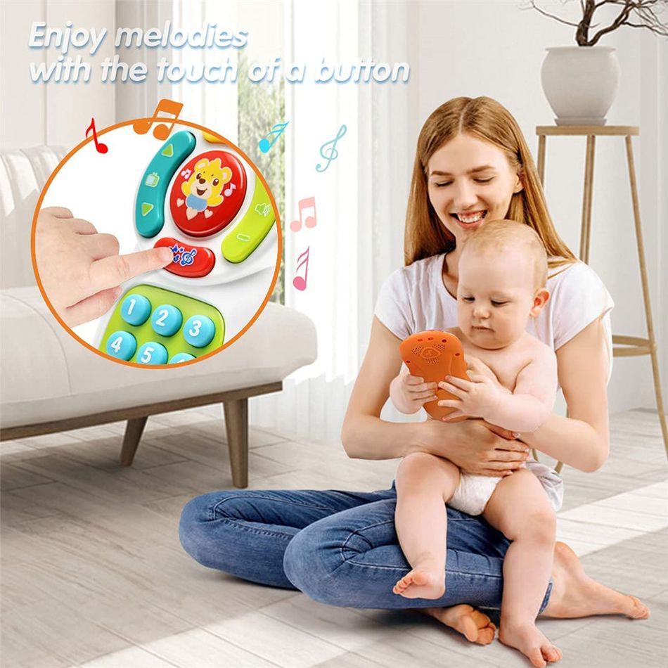 brinquedo de controle remoto de tv musical com luz e som educação infantil brinquedo remoto Multicolorido big image 2