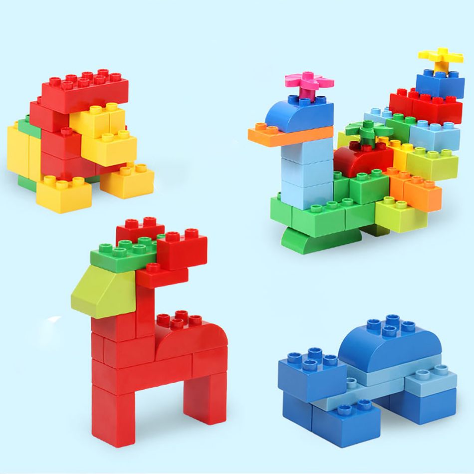 Blocos de 140 peças diy com mais de 3 anos de idade jogam brinquedos educativos para construção de cidades para crianças modelo blocos diy (cor aleatória) Multicolorido big image 3