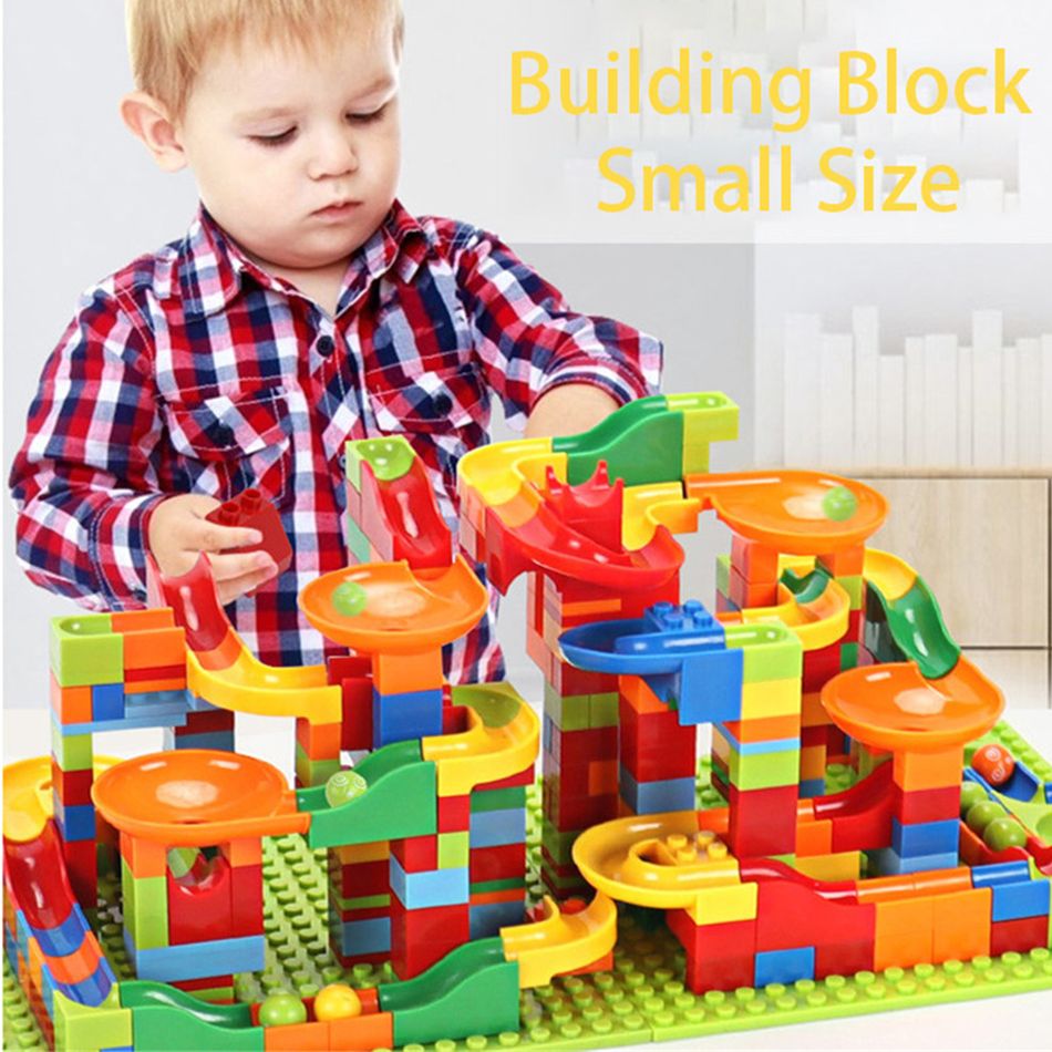 168-pack Kids Building Blocks Toys Track Blocks Marble Race Run Maze Ball Track Set Assemble Slide Bricks Toys Gift Colorful big image 2