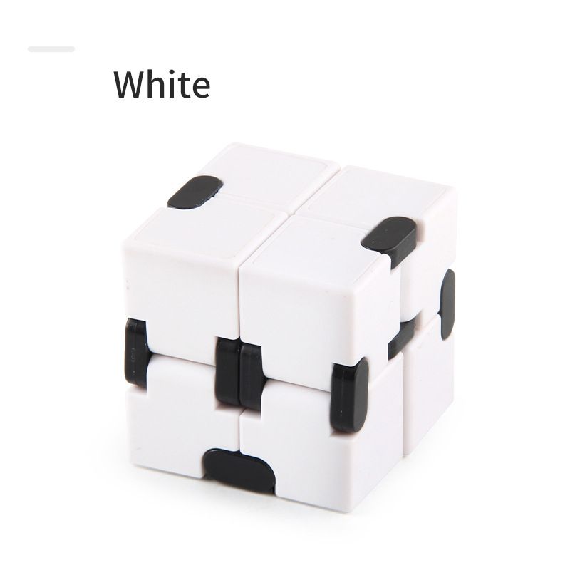 Infinity Cube Fidget Sensory Toy New Mini Hand Held Puzzle Cube Toy Magic Puzzle Flip Toy for Kids Adult Stress Anxiety Relief and ADHD Finger Cube and Office Desk Gadget Gift for Killing Time White