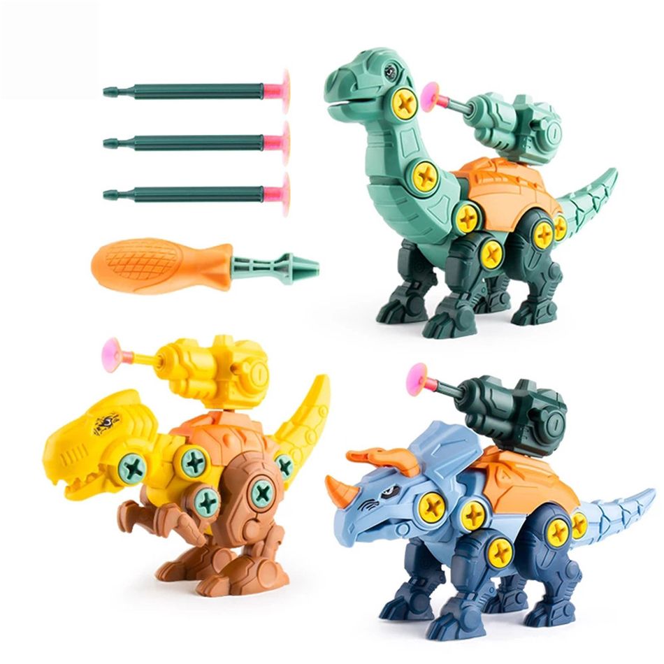 desmontar brinquedos de dinossauro conjunto brinquedo de construção com chave de fenda e acessórios de parafuso modelo montessori educacional montagem broca quebra-cabeça brinquedos presente de aniversário para criança Verde big image 1