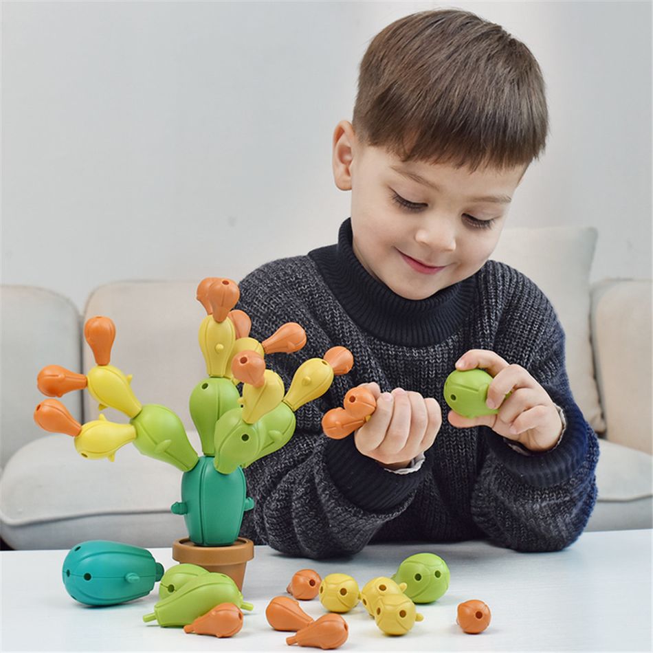 DIY Balancing Cactus Toy Removable Building Blocks Stacking Educational Activity Puzzles Montessori Toys Multi-color big image 4