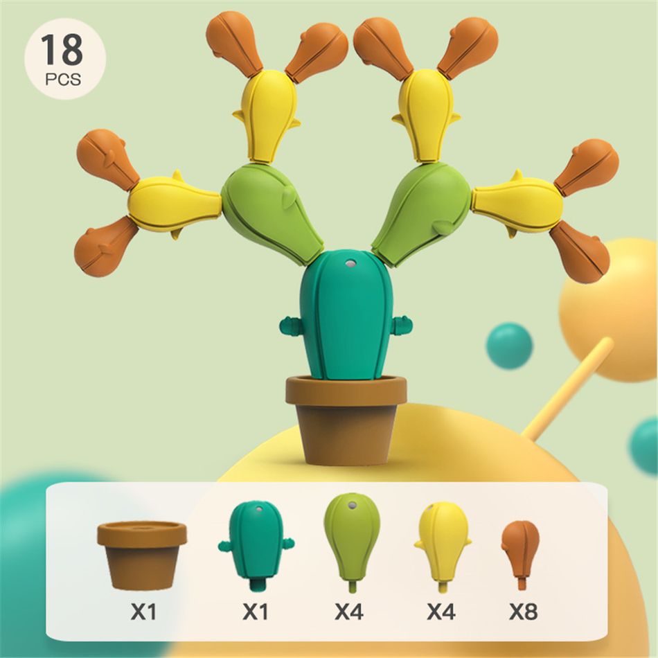 DIY Balancing Cactus Toy Removable Building Blocks Stacking Educational Activity Puzzles Montessori Toys Multi-color big image 6