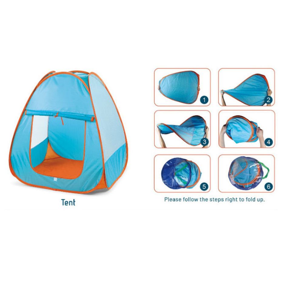 16pcs Kids Camping Tent Set Tableware Outdoor Play House Camping Kit Outdoor Campfire Toy Set Blue big image 3