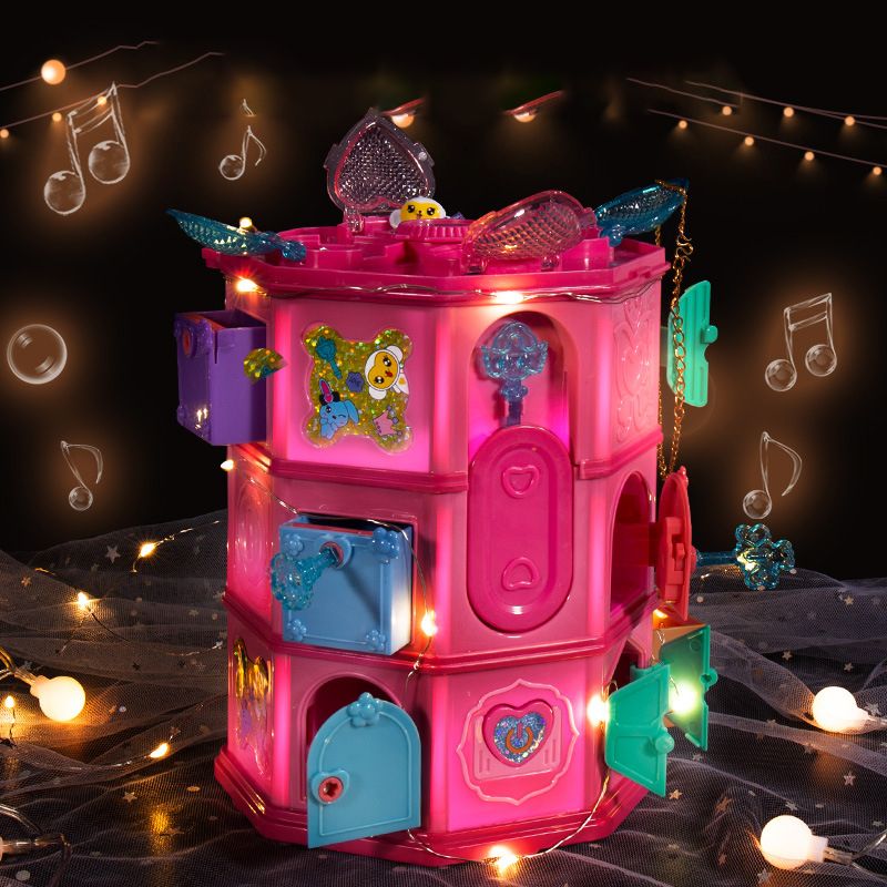 Lucky Treasure Box Pagoda Demolition Music Girl Surprise Blind Box Magic DIY Jewelry Kids Pretend Play Toys (Random Color and Shape) Pink big image 4