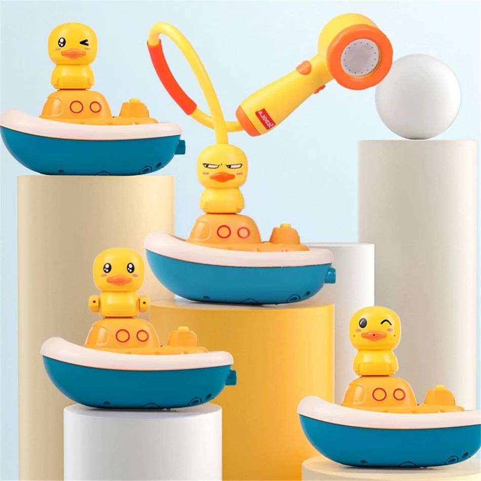 Baby Bath Toys Bathtub Toy Electric Duck Spray Water Floating Shower Bathing Game Bathtub Faucet Sprinkler Toy Yellow big image 4