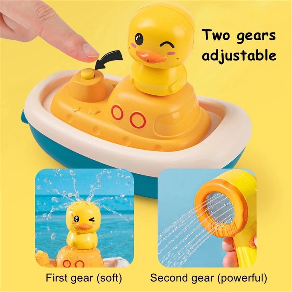 Baby Bath Toys Bathtub Toy Electric Duck Spray Water Floating Shower Bathing Game Bathtub Faucet Sprinkler Toy Yellow big image 8