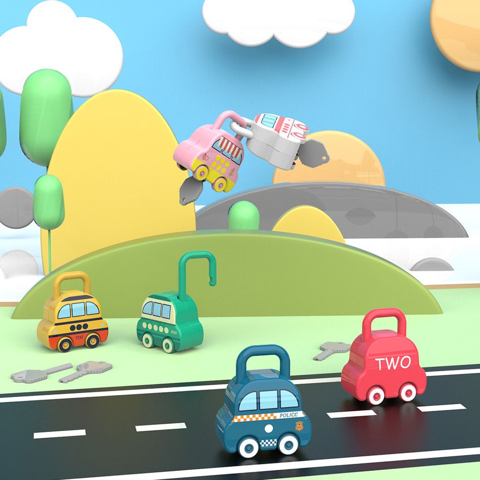 مونتيسوري الألعاب التعليمية الكرتون سيارة فتح رقم اللعبة مطابقة العد ألعاب التعلم اللعب متعدد الألوان big image 1