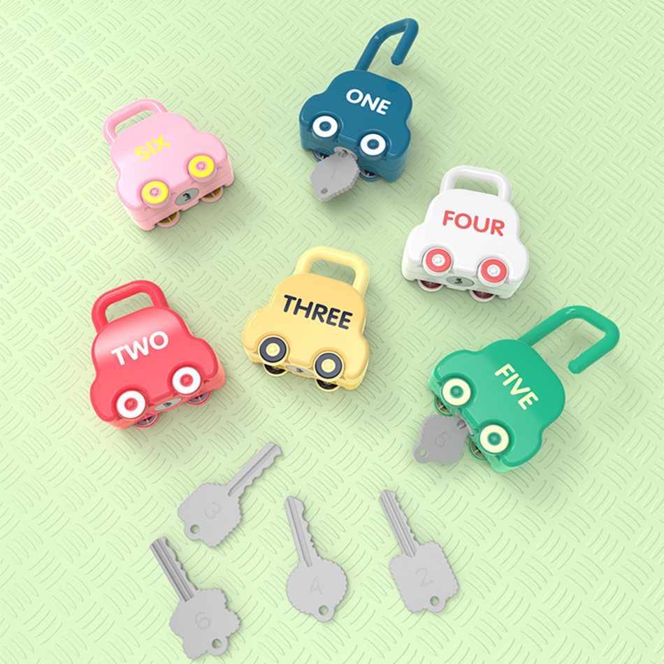 Montessori Educational Toys Cartoon Car Unlocking Game Number Matching Counting Learning Games Toys Multi-color big image 3