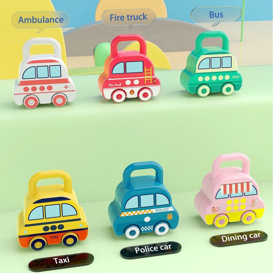 Montessori Educational Toys Cartoon Car Unlocking Game Number Matching Counting Learning Games Toys Multi-color big image 4
