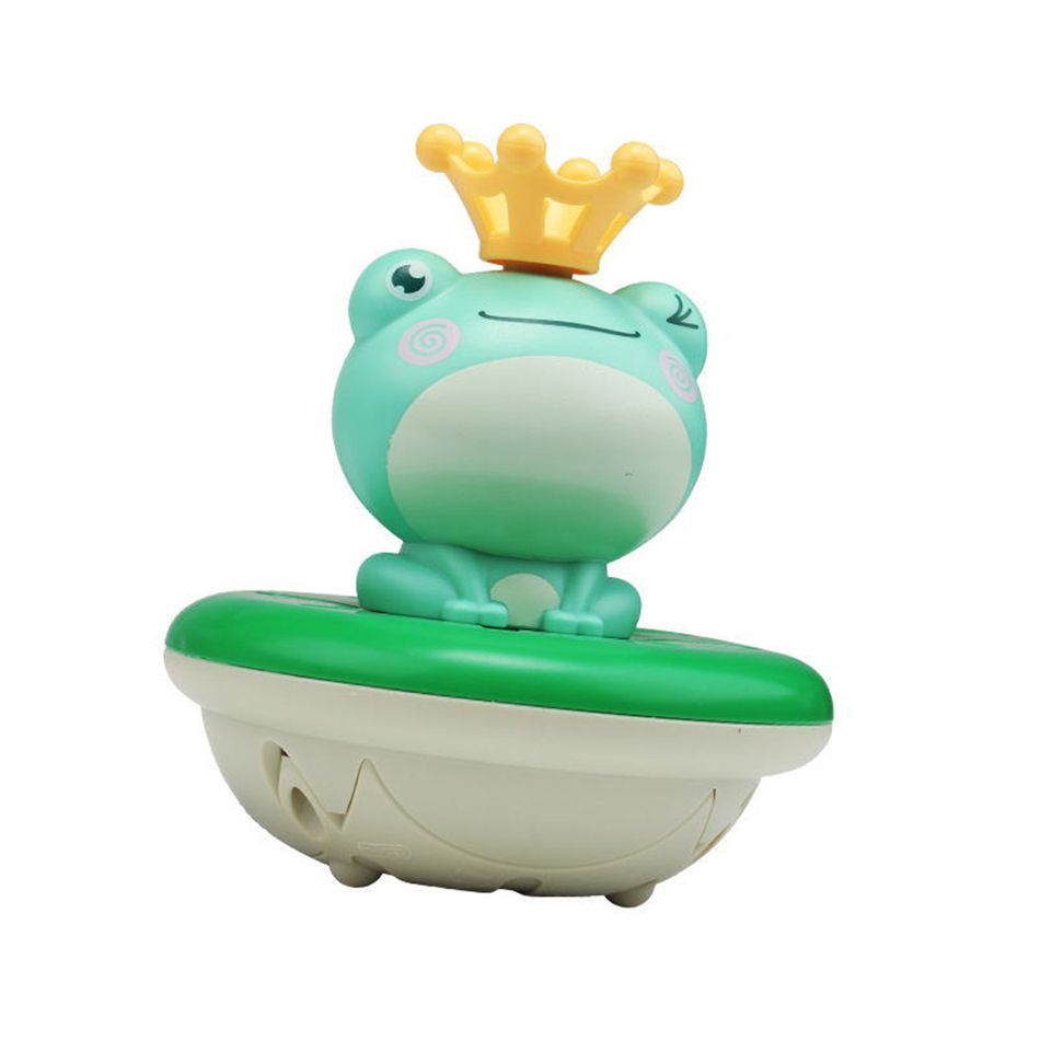 Electric Bath Toys Spray Water Floating Rotation Frog Sprinkler Shower Toys for Kid Swimming Bathroom Bathtub Green big image 6