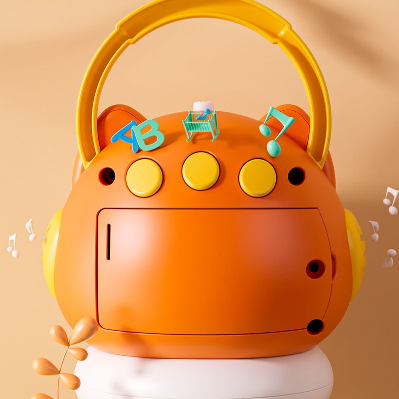 Cartoon Animal Accordion Baby Music Toy Kids Instrument Early Education Music Learning Toy Orange big image 4