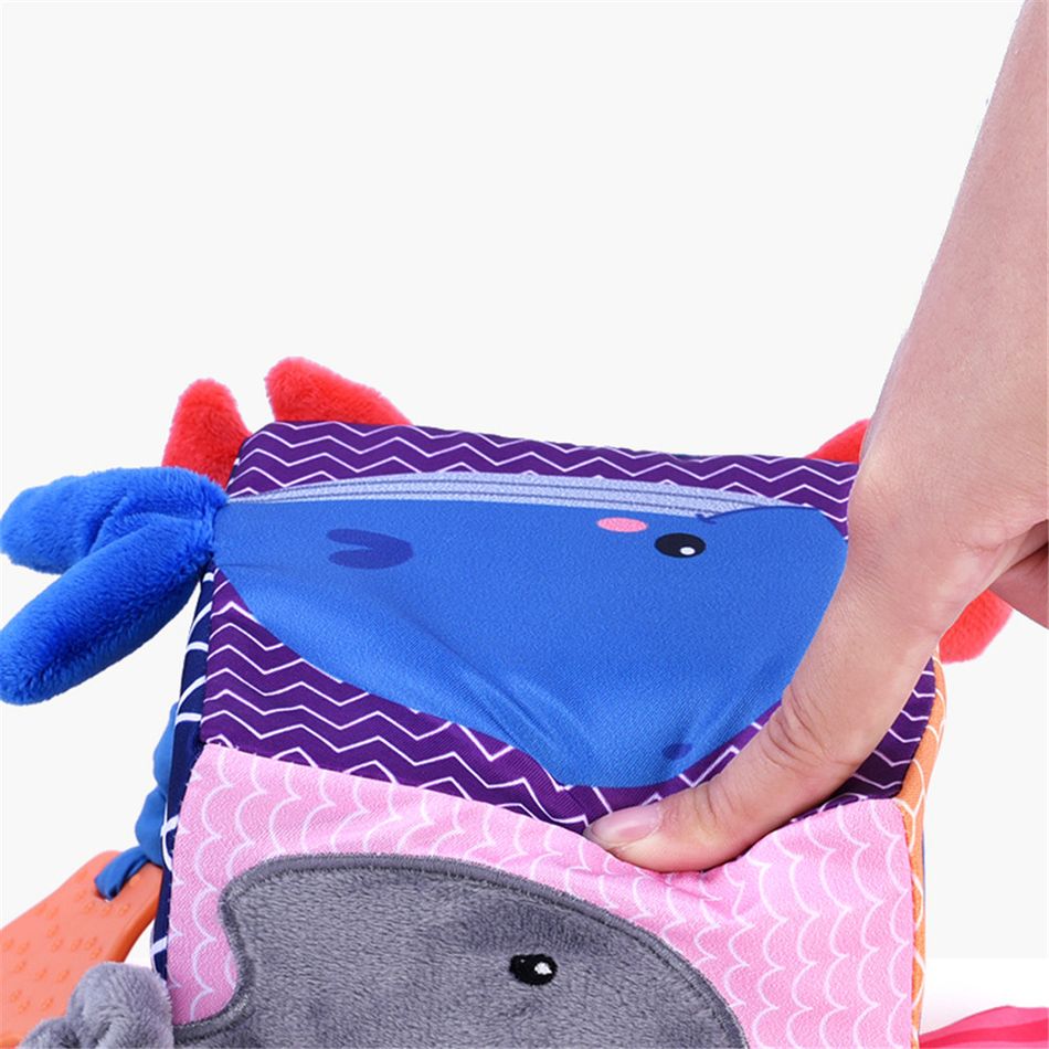Brinquedo multifuncional de chocalhos de pelúcia para bebê cubo oceânico blocos macios de chocalhos de pelúcia anéis de brinquedo pendurado Multicolorido big image 1