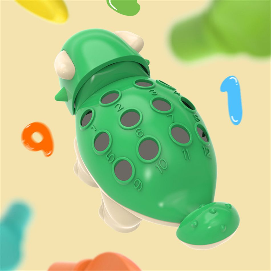 Fine Motor Dinosaur Toy Kids Dinosaur Matching Sorter Toy for Motor Hand-Eye Coordination & Counting & Color Recognition Skills Development Montessori Learning Toys Green big image 1