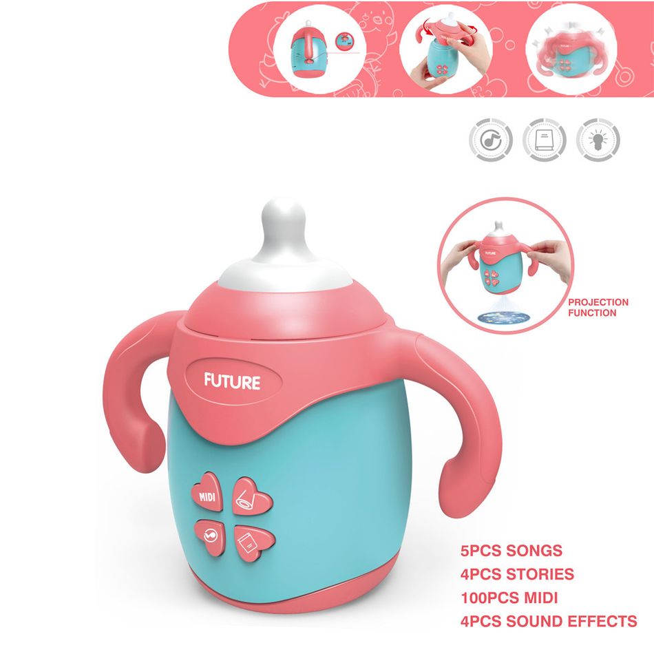 Simulation Milk Bottle Baby Phone LED Flashing Toy with Sound & Light Educational Toy Multi-color big image 2