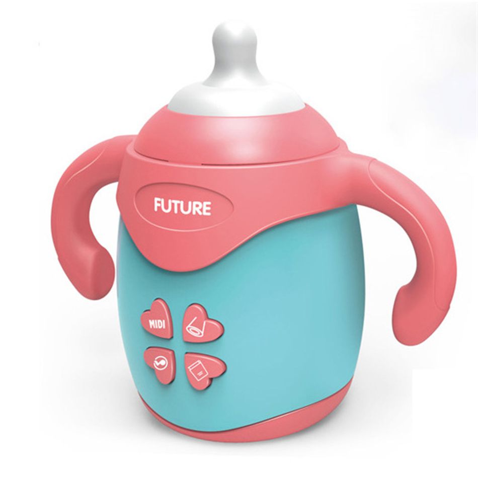 Simulation Milk Bottle Baby Phone LED Flashing Toy with Sound & Light Educational Toy Multi-color